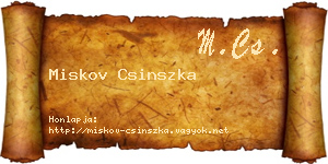 Miskov Csinszka névjegykártya